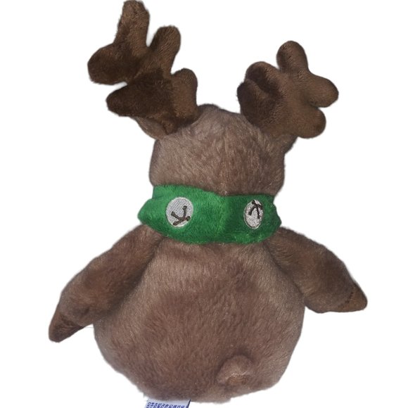 Bath & Body Works Reindeer Green Collar Stuffed Animal Holiday Moose Plush 2009 - Picture 3 of 8
